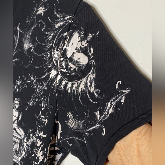 Kings Jeans Tshirt Size M Black White Silver Graphic Y2K Punk Grunge Pop Biker - Picture 5 of 11